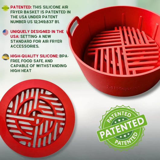 Silicone Air Fryer Liners Reusable, STURDY Air Fryer Accessories- Silicone Air Fryer Basket Liners- Air Fryer Pans- Air Fryer Inserts for 3-5QT - 7.5" - Tekeno