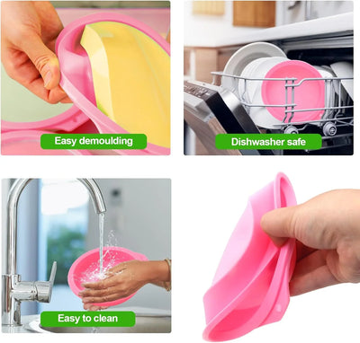 4 Pcs Air Fryer Egg Molds, Air Fryer Egg Molds Silicone, Air Fryer Bites Egg Molds for Muffin Lids, Toast, Non-Stick Air Fryer Accessories - Tekeno