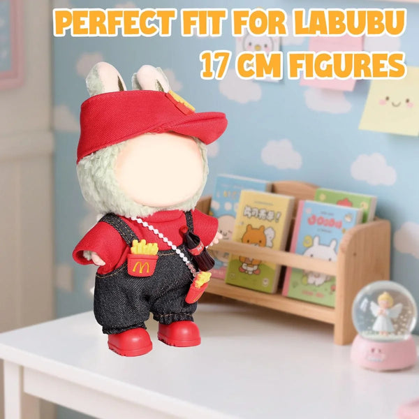 para Roupas Labubu/Para Roupas Labubu, Conjunto de Roupas para Boneca Lububu de 17cm, Conjunto de 3 Peças Chapéu e Roupa para LA BUBU, Acessórios de Roupas de Boneca Elegantes e Adoráveis para Meninos e Meninas (Sem Boneca)_01