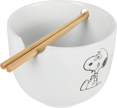 Set de 4 cuencos apilables de gres Peanuts – Snoopy y amigos, 14 cm, aptos para microondas y lavavajillas - Tekeno