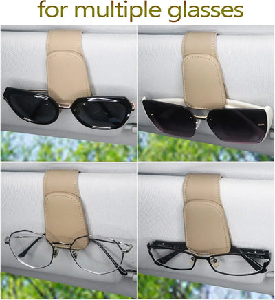 Soporte magnético de cuero para gafas de sol: clip para visera de coche - Tekeno