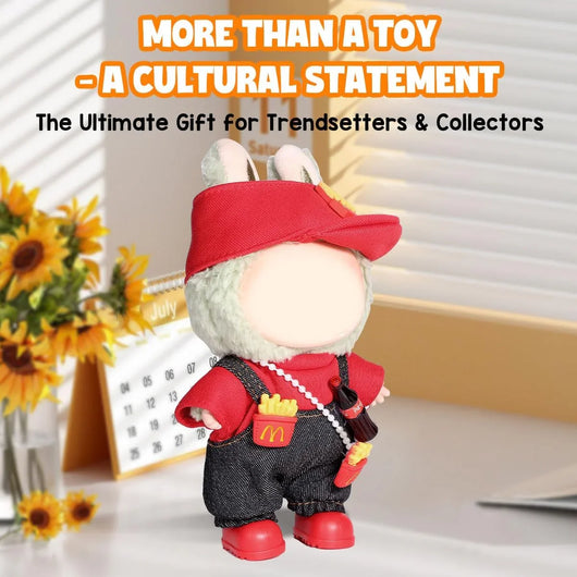 for Labubu Clothes/For Labubu Outfits,Clothes Set for 17Cm Lububu Doll,3 Piece Set Hat Clothing for LA BUBU, Boys and Girls Stylish Adorable Dolls Clothes Accessories (No Doll)_01 - Tekeno