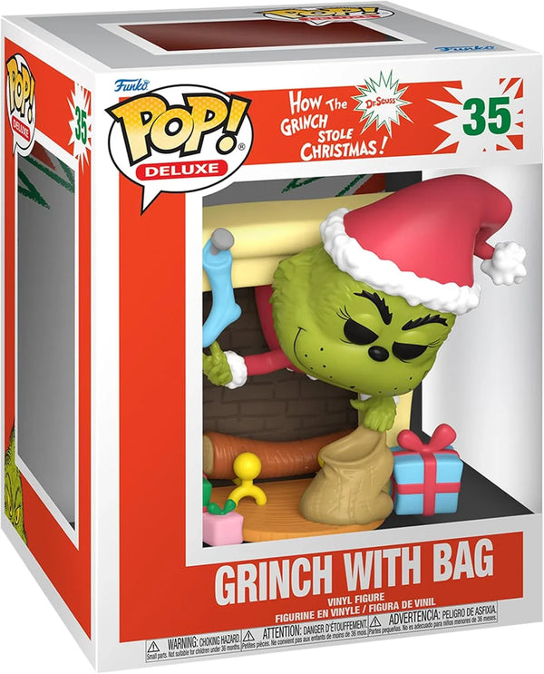 POP Deluxe: How the Grinch Stole Christmas - the Grinch with Bag - Collectable Vinyl Figure - Gift Idea - Official Merchandise - for Kids & Adults - Movies Fans - Tekeno