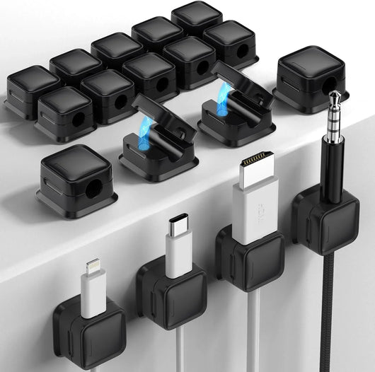 Set de 8 organizadores magnéticos para cables – Adhesivo fuerte Costop, fácil apertura, ideal para organizar cables de carga en hogar, oficina, auto y escritorio - Tekeno