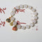 Pulsera de Jade Hetian con Perlas de Loto y Colgante Bestia Dorada