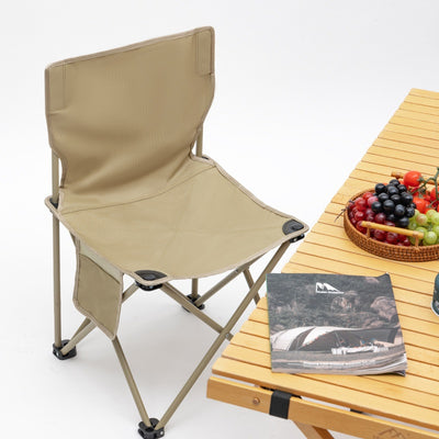 Juego de Mesa y Silla Plegable con Respaldo para Camping