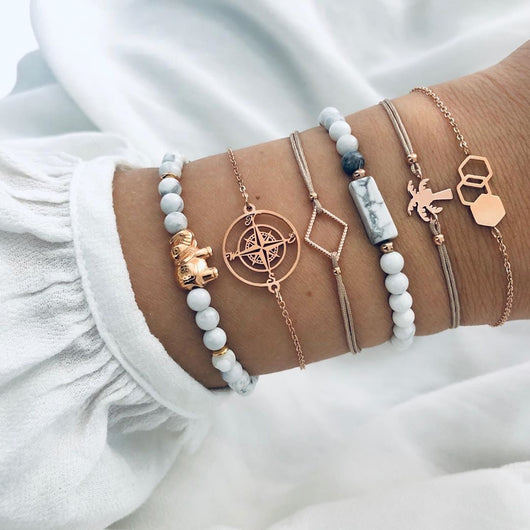 Set de Pulseras Bohemias Vintage con Cuentas y Amuletos para Mujer - Image 15