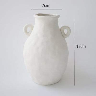 Jarrón Minimalista de Cerámica Blanca para Flores y Decoración - Image 2