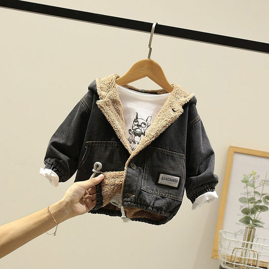 Chaqueta Denim Casual Acolchada para Niños