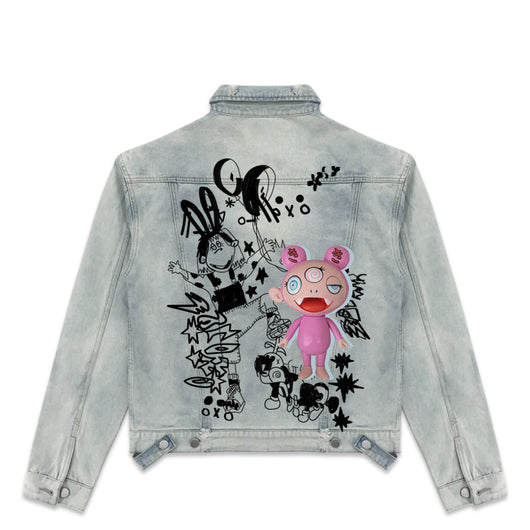 Muñeca con Chaqueta Vaquera de Solapa Pintada a Mano - Image 3