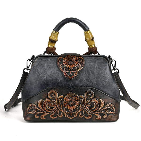 Bolso Crossbody de Cuero con Grabado Retro y Cierre Magnético - Image 6