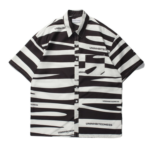 Camisa de Manga Corta con Estampado Personalidad para Hombre - Image 12