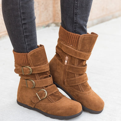 Botas de Invierno Casual con Hebilla Ajustable