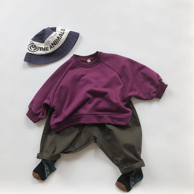 Pantalones Casuales Infantiles de Color Sólido con Cintura Elástica Estilo Literario - Image 5