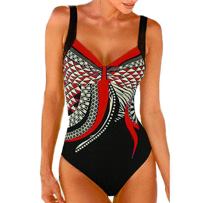 Traje de Baño Retro Estampado Espalda Descubierta para Mujer - Image 9