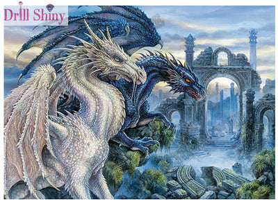 Pintura de Diamantes 5D Dragón Místico - Kit Completo de Bordado de Diamantes para Decoración del Hogar