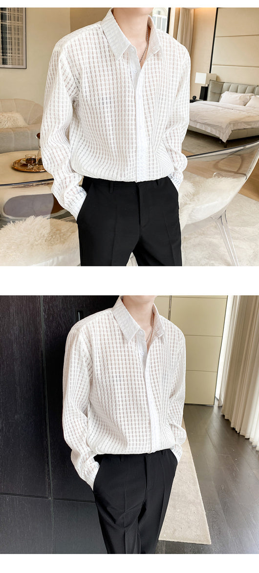Camisa Cuadrillé Blanca con Drapeado Suelto - Image 10