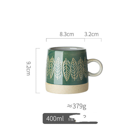 Taza de Cerámica Artesanal con Relieve Pastoril Retro - Image 13