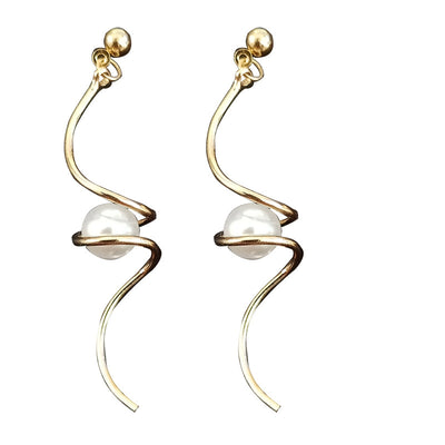 Aretes de Perla en Espiral - Image 3