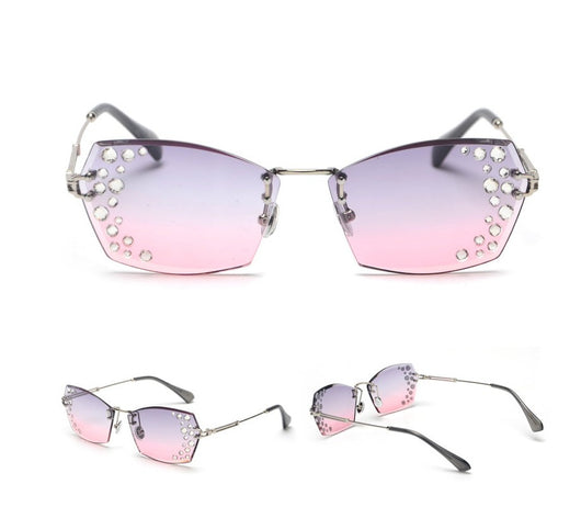 Gafas de Sol sin Marco con Diamantes Espejo Destellantes - Image 14