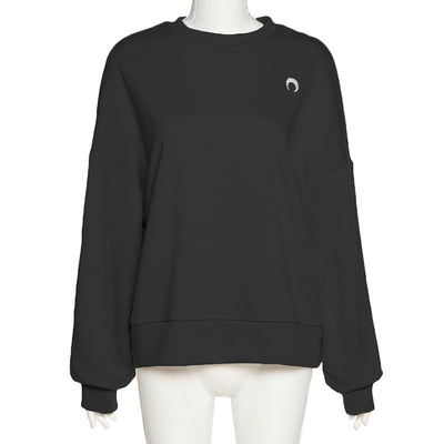 Sudadera Suelta con Cuello Redondo y Bordado en Mangas Largas - Image 12
