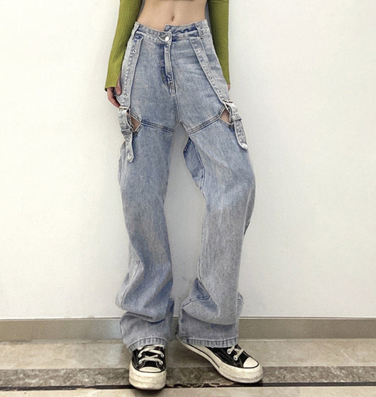 Pantalones Vaqueros Holgados de Pierna Ancha - Comodidad Casual - Image 10