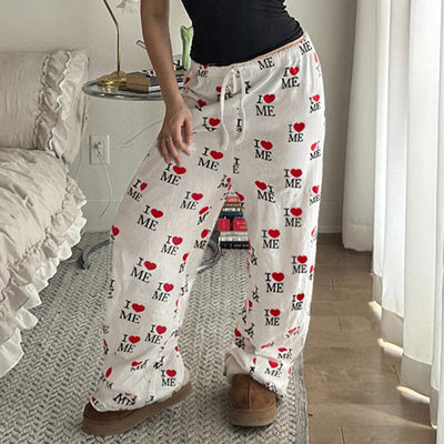 Pantalones Casuales Holgados con Estampado de Letras - Image 4