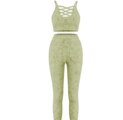Conjunto Yoga Tie Dye con Sostén Push Up y Leggings Deportivos - Image 4