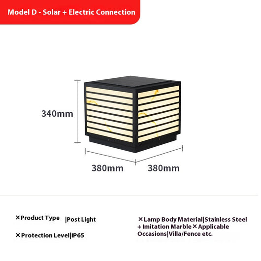 Lámpara Solar de Pedestal para Jardín - Resistente al Agua - Image 18