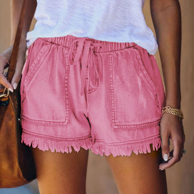 Shorts Vaqueros Holgados con Flecos Elásticos - Image 15