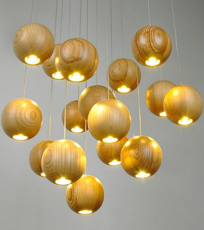 Lámpara Colgante de Esferas de Madera Estilo Nórdico - Image 10