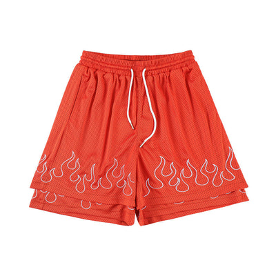 Shorts Deportivos Hombre con Diseño Flama Bordada - Tendencia 2024 - Image 5
