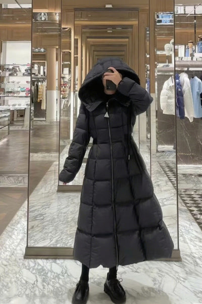 Abrigo Parka Largo con Capucha de Plumón de Pato Blanco - Image 14