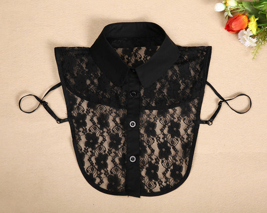 Cuello Falso Retro de Algodón con Encaje Desmontable para Mujer - Image 31