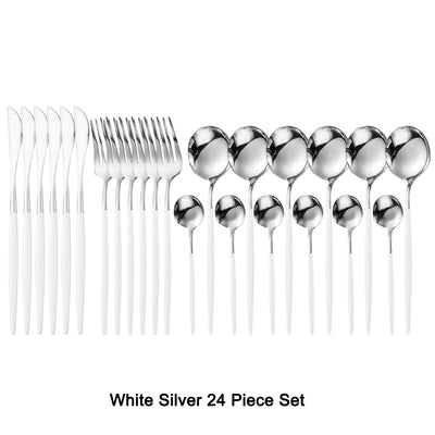 Juego de Cuchillo y Tenedor para Carne de Acero Inoxidable 24 Piezas - Image 15