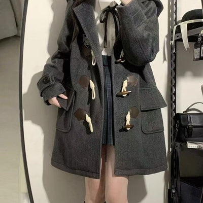 Abrigo Tipo JK Japonés con Botones de Cuerno y Capucha de Lana - Image 7