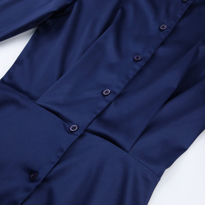 Vestido Camisero Elegante con Hombreras - Image 13