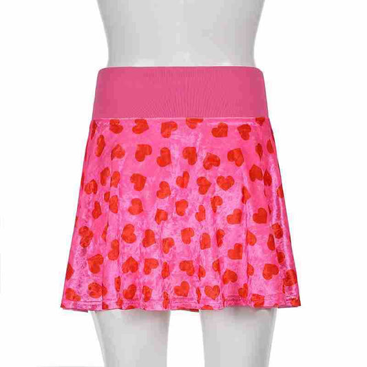 Vestido Terciopelo Rojo Estampado Love para Mujer