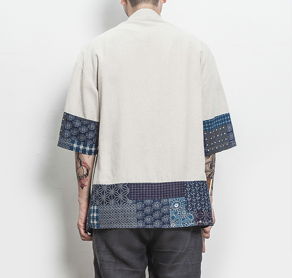 Chaqueta Cardigan Hanfu Étnico Retro - Camisa Suelta de Algodón para Hombre