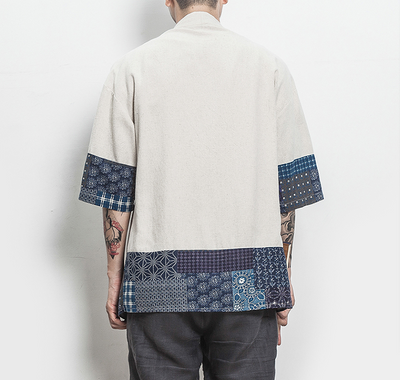 Chaqueta Cardigan Hanfu Étnico Retro - Camisa Suelta de Algodón para Hombre