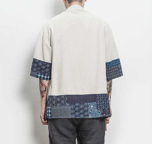 Chaqueta Cardigan Hanfu Étnico Retro - Camisa Suelta de Algodón para Hombre