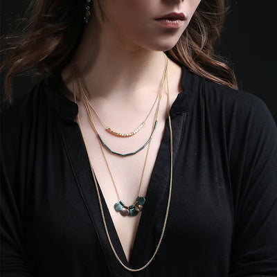 Suéter Vintage con Diseño de Collar Multicapa para Mujer - Image 9