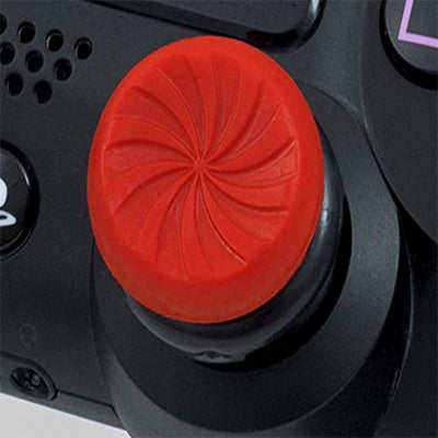 Two black ABS thumb grip extenders for PlayStation 4 controllers, featuring a textured surface for enhanced grip. - Image 6