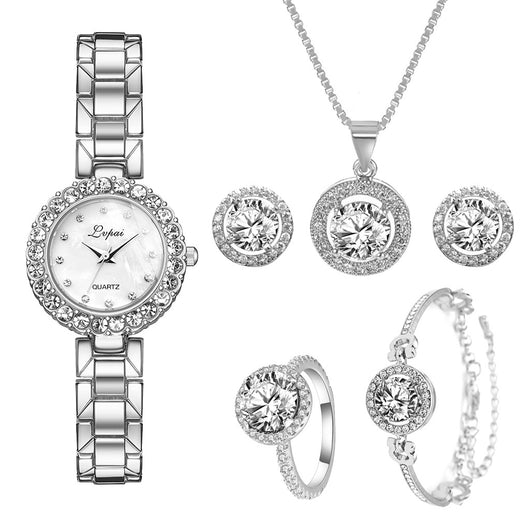 Conjunto de Reloj y Pulsera de Acero para Dama con Cuarzo - Image 4