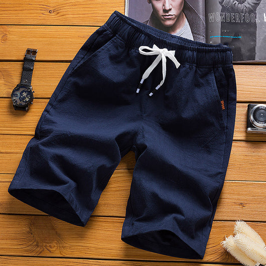 Shorts Casuales de Algodón y Lino para Hombre - Image 16