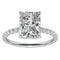 4 Karat Radiant925 Plateado Moissanite Ring US Tamaño 4 Blanco Dorado Color