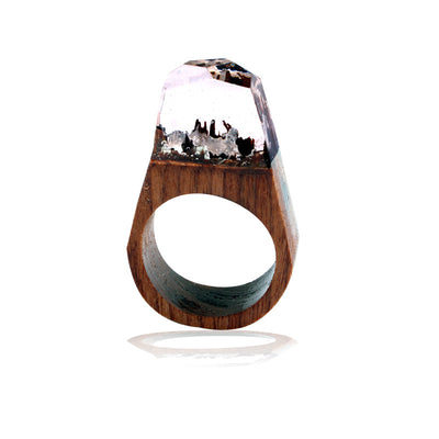 Anillo Étnico de Resina con Punta de Madera - Image 9