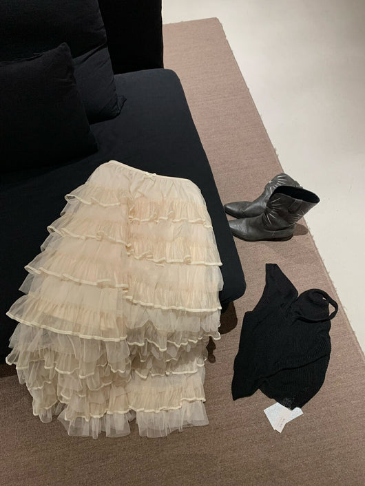 Falda Midi Ajustada de Tul con Bolsa Integrada para Cadera - Image 12