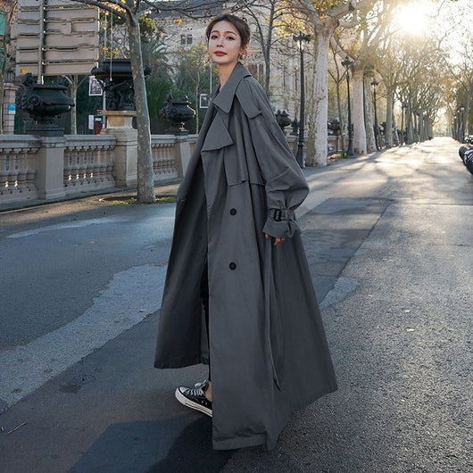 Abrigo Trench Largo con Cintura Ajustable - Image 10