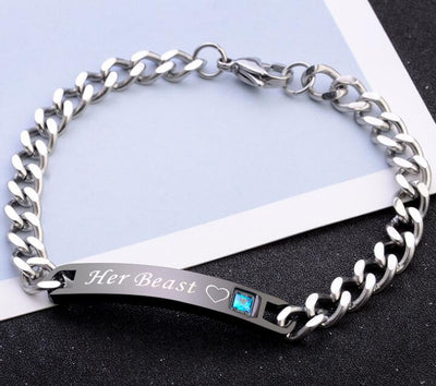Pulsera de Pareja Cristal Rosa Negra Oro - His Queen Her King - Image 6